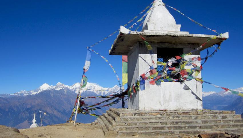 Chorten view on Helambu Trek