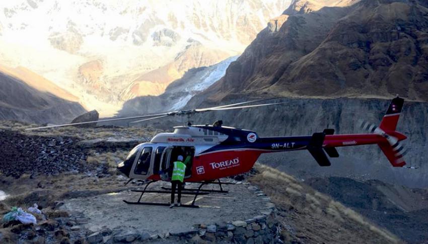 Helicotper at Annapurna Base Camp