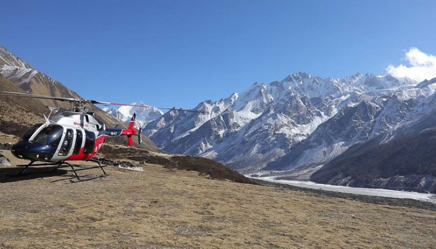 Helicopter at Langtang Village
